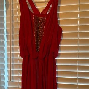 Dillard’s High Low Red Dress with Top Detailing